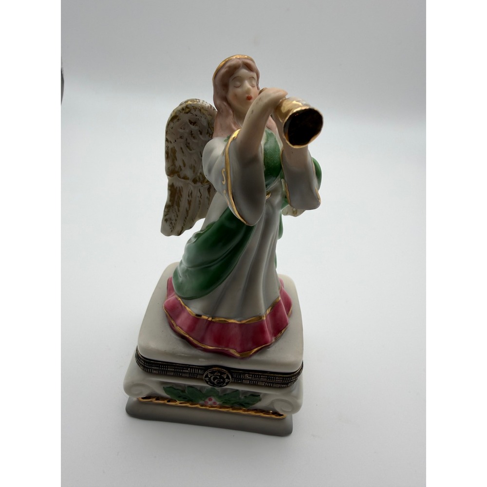 Classic Collectibles 1997 Porcelain Angel Music Box Hinged Trinket Box Vintage